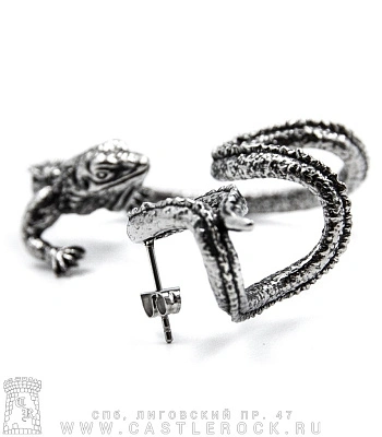 серьга кафф игуана