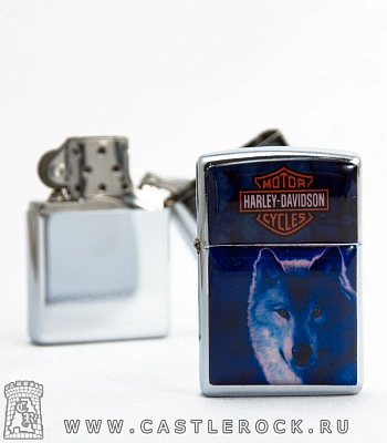 зажигалка цветная harley-davidson (волк)