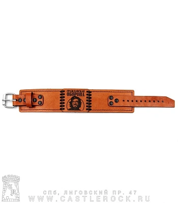 браслет кожаный с гравировкой гражданская оборона егор летов