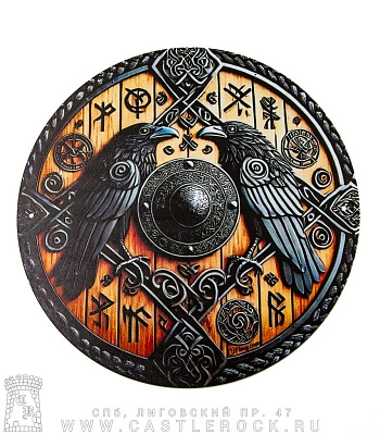 табличка вороны на щите (круглая)