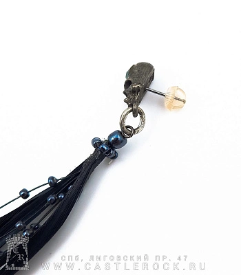 серьга alchemy gothic (алхимия готик) e235 ravenskull