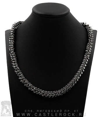 бусы стальные позвонки (кожаный шнурок, 11 мм)