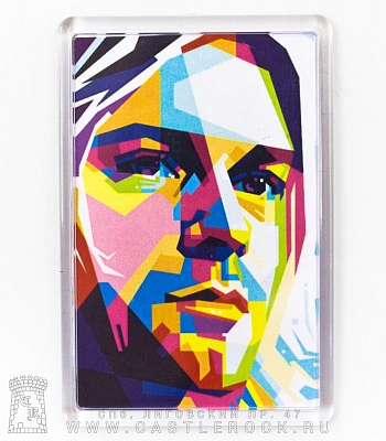 магнит прямоугольный nirvana kurt cobain (поп-арт, белый)