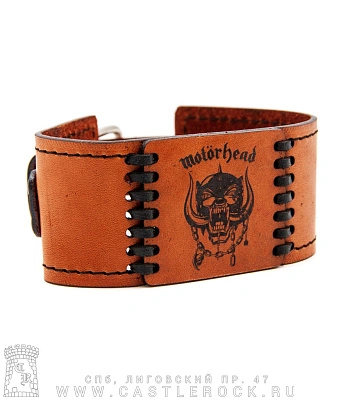 браслет кожаный с гравировкой motorhead