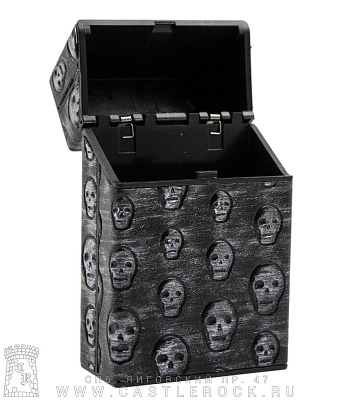бокс для сигаретной пачки черепа (металлик)