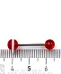Штанга Сталь с Акриловыми Шариками Сатурн (красными) 1,6 х 16 х 6/10