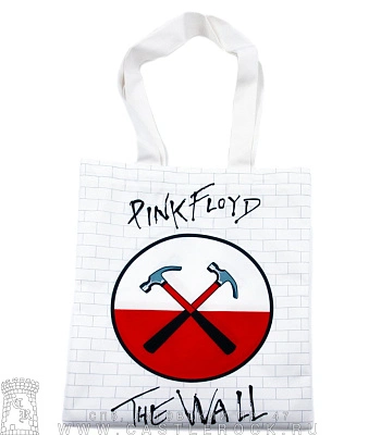 сумка шоппер pink floyd "the wall" (молотки, белая)