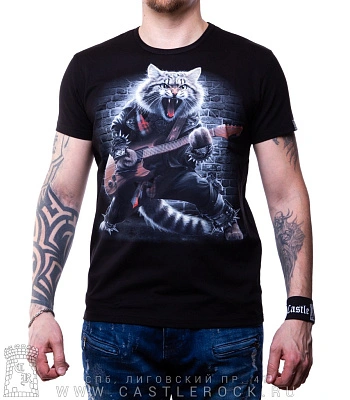 футболка кот гитарист (светится)