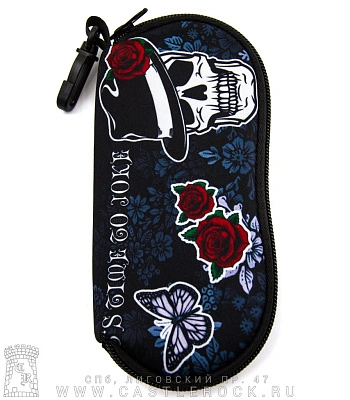 чехол для очков череп "it's time to joke"