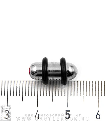 Плаг Сталь со Стразом (розовым, с резинками) 6 мм