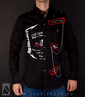 рубашка с длинным рукавом metallica (live short, красные вставки)