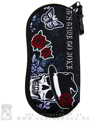 чехол для очков череп "it's time to joke"