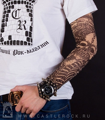 тату рукав скелет вампира