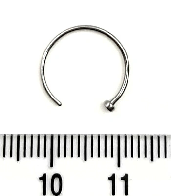 Кольцо для носа Сталь Разжимное со Стопором 0,8 х 12