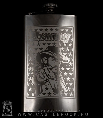 фляга стальная с гравировкой motorhead lemmy 6 oz