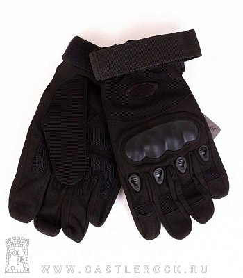 перчатки усиленные со вставками прорезиненные (на липучке, черные)