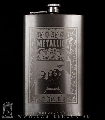 фляга стальная с гравировкой metallica 10 oz