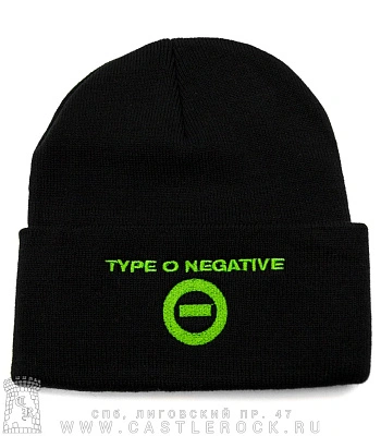шапка с отворотом и вышивкой type o negative
