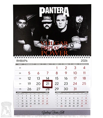 календарь настенный pantera "vulgar display of power"