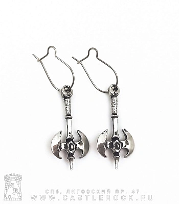 серьги alchemy gothic (алхимия готик) e5 double axe miniatures
