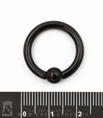 Кольцо BCR Хард Сталь Черное 3 х 16 х 6 (с пружинным шариком)