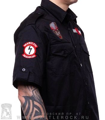 рубашка с коротким рукавом marilyn manson (вышивка)