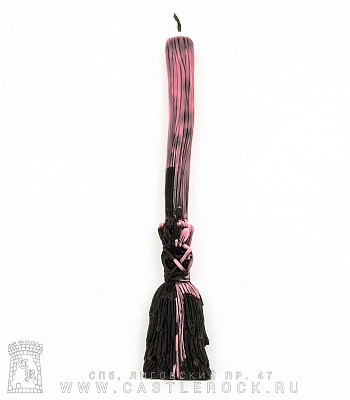 свеча метла (розовая с черным, воск)