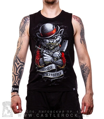 майка кот гангстер "hello kittens" (светится)