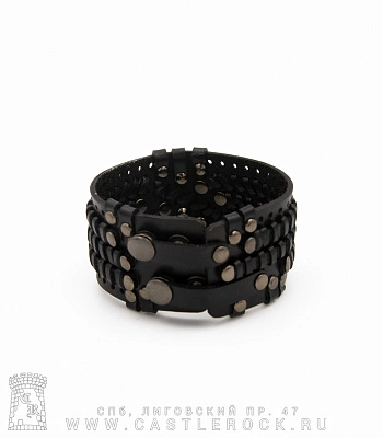 напульсник кожаный стимпанк черный (bspk-1)