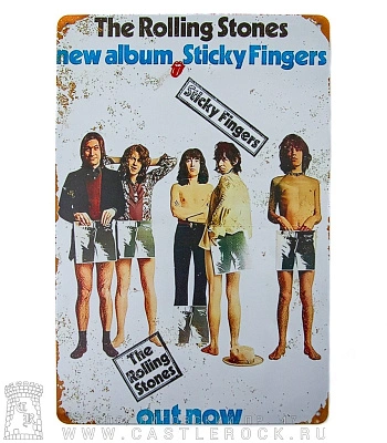 табличка rolling stones "sticky fingers"