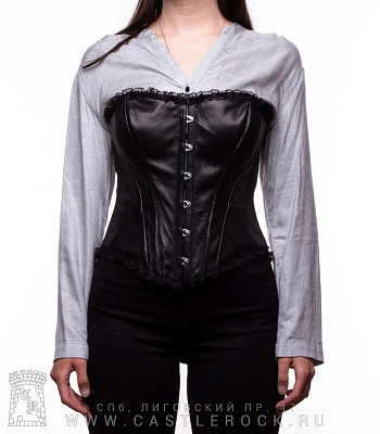 корсет кожаный черный