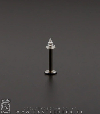 Лабрет Сталь с Акриловым Шипом (прозрачным) 1,6 х 10 х 4