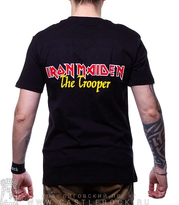 футболка iron maiden "the trooper" (голубой фон)