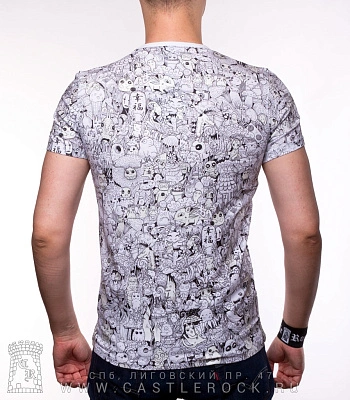 футболка мультяшки "little friends" (белая, полноформат, светится)