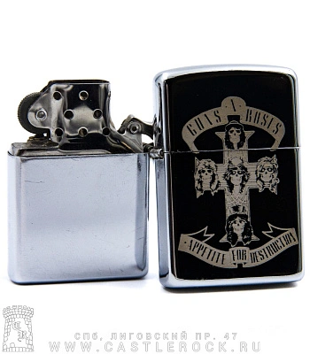 зажигалка с гравировкой guns'n'roses "appetite for destruction"
