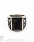 перстень с камнем черным (вензеля, широкий)