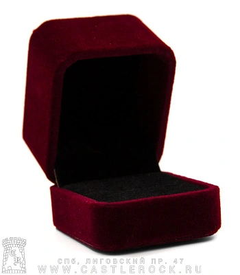 футляр бархатный для колец (бордовый)