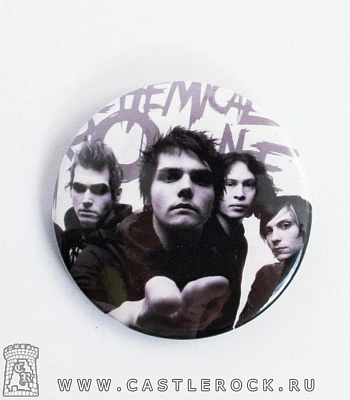 значок my chemical romance (группа, ч/б)