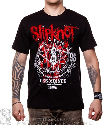 футболка slipknot "des moines. iowa 1995" (принт яркий)