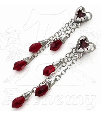 серьги alchemy gothic (алхимия готик) e272 bleeding heart