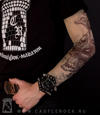 тату рукав черепа чужой и хищник