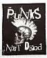 нашивка punks not dead (череп панка, ч/б)