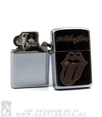 зажигалка с гравировкой rolling stones (лого, надпись)