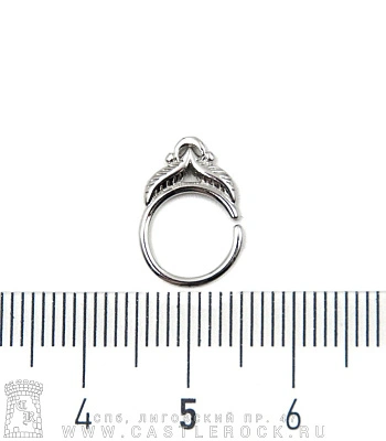 Кольцо для носа Разжимное с Листьями 1 х 8