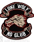 нашивка волк "lone wolf no club" (вышивка)