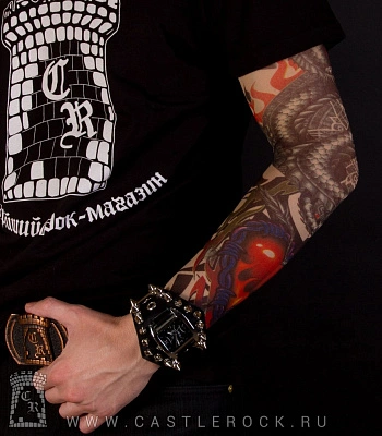 тату рукав дракон и сердце