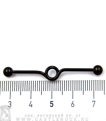 Штанга Индастриал Сталь Черная с Шариками и Витком 1,6 х 38 х 5/5