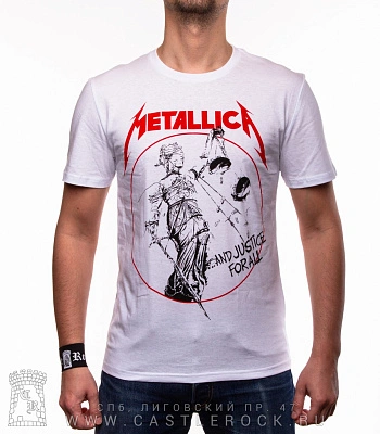 футболка metallica "and justice for all" (надпись красная, белая)