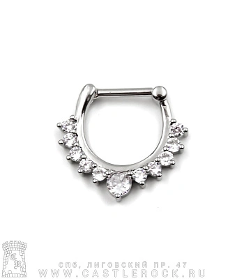 Кликер для септума Диадема (стразы прозрачные)