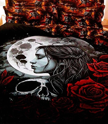 комплект постельного белья девушка и розы